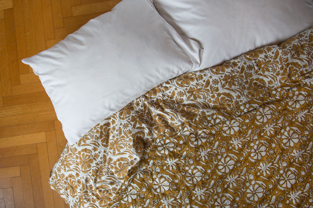 Homegrown Duvet Cover- Gold/White