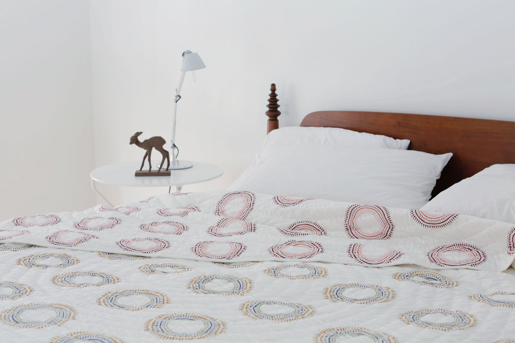 Gold to Pink Medallion Quilt