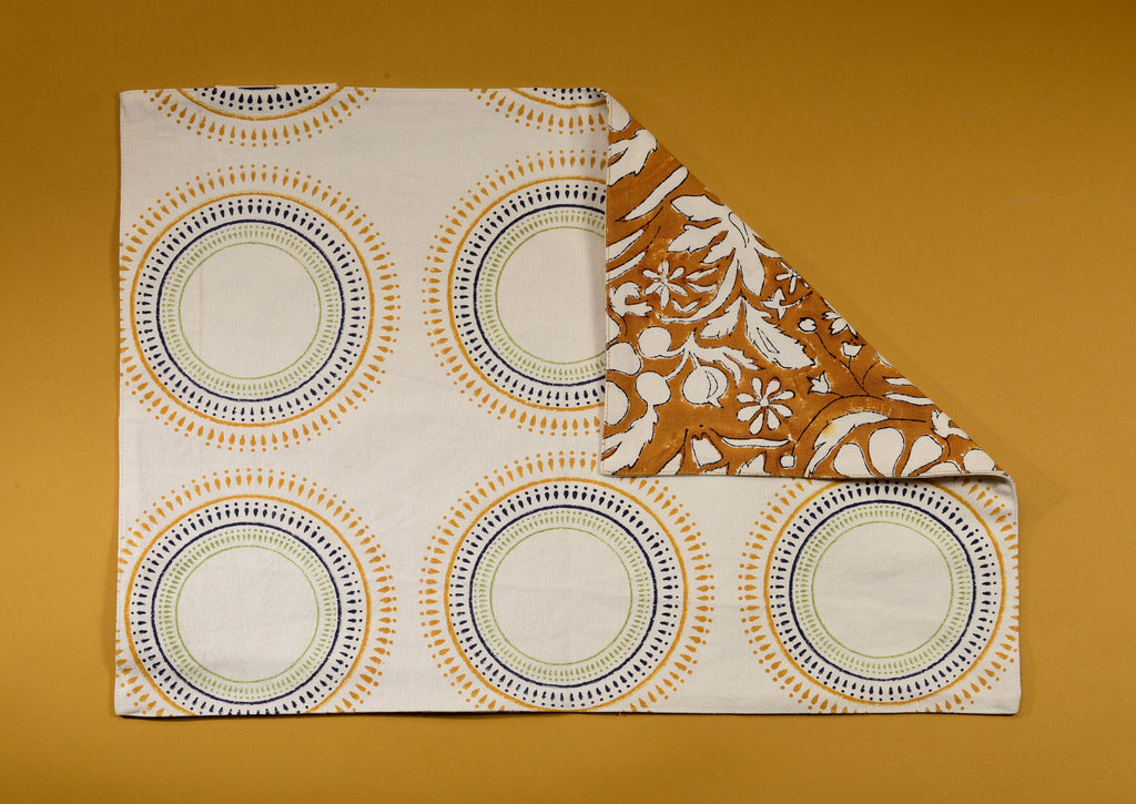 Gold Medallion to Gold Homegrown Placemat — Brush Textiles