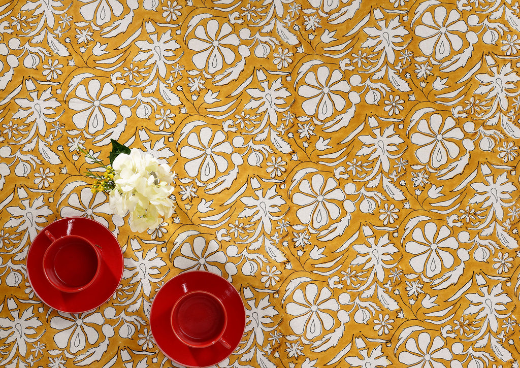 Gold Homegrown Tablecloth — Brush Textiles