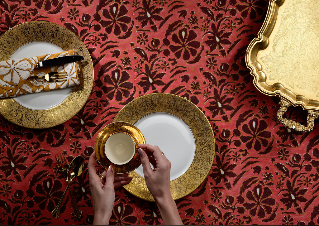 Ruby Homegrown Tablecloth — Brush Textiles