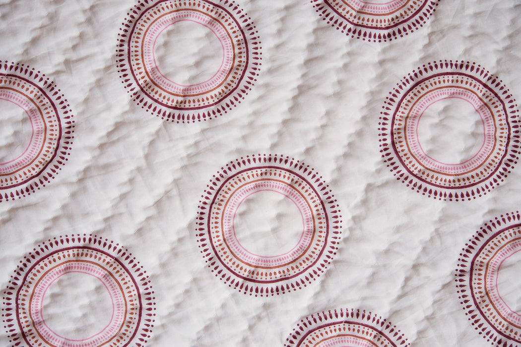 Gold to Pink Medallion Quilt